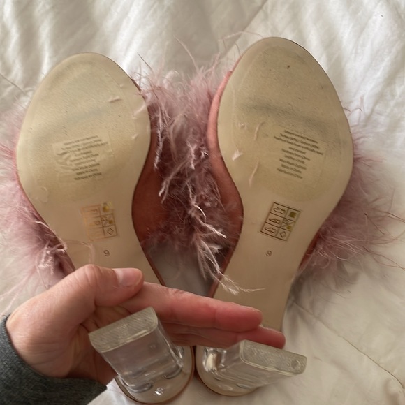 Super Fuzzy High Heels with Acrylic Heel by Jeffrey Campbell - like new - Picture 2 of 4